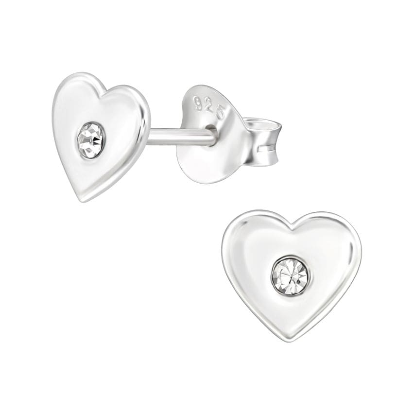 Kids Heart Sterling Silver Stud Earrings