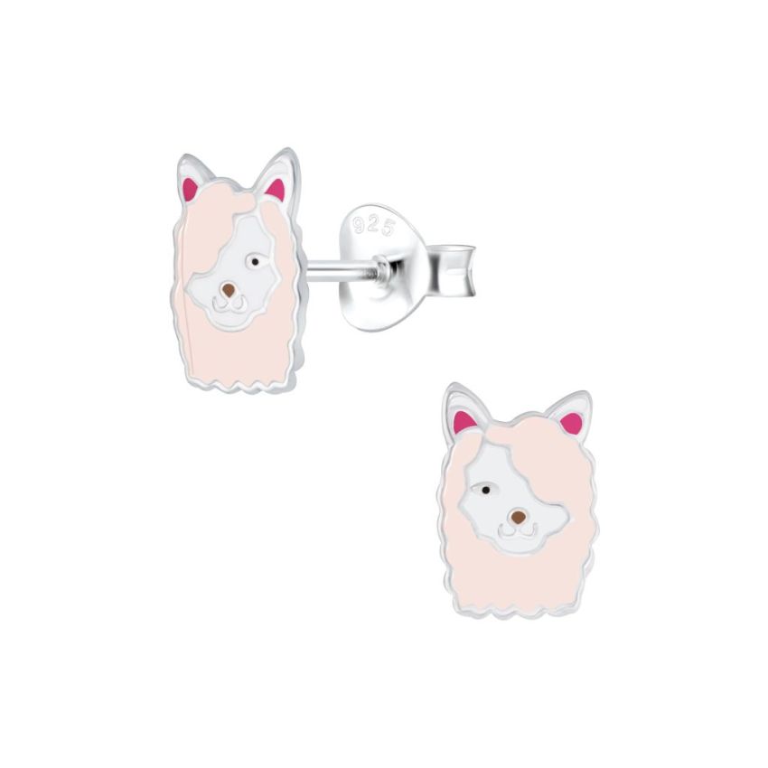 Kids Sterling Silver Coloured Llama Earrings