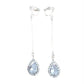 Long Stem Diamante End Clip On Earrings