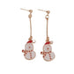 Long Stem Snowman Earrings		