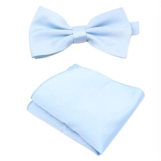 Mens Powder Blue Dickie Bow Tie Set