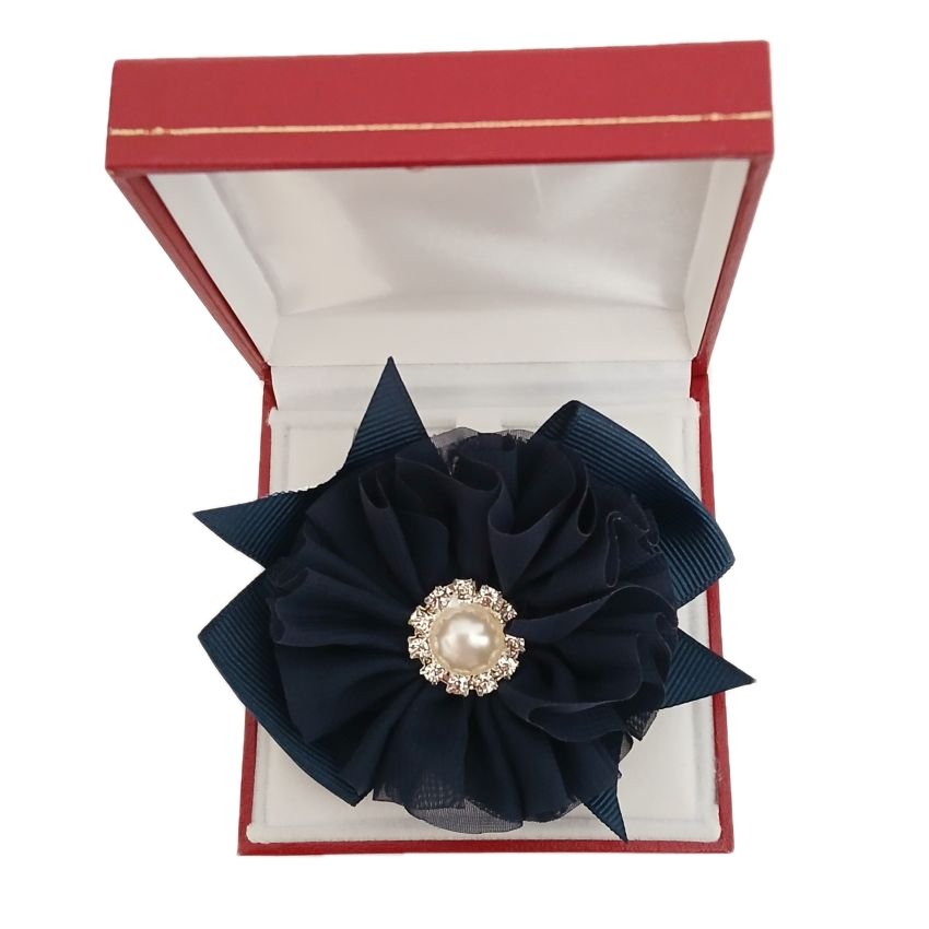 Navy Blue Pretty Flower Wrist Corsage