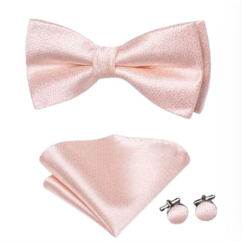 Nude Light Pink Bow Tie Set