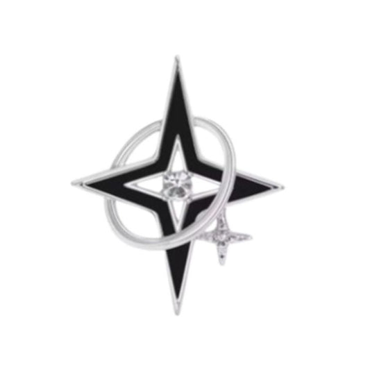 Open Centre Crystal Star Brooch