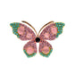 Open Pink Crystal Butterfly Brooch