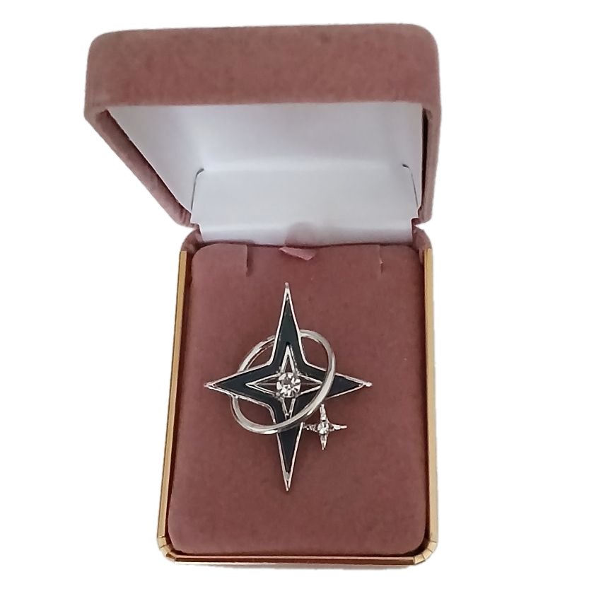 Open Centre Crystal Star Brooch(2)