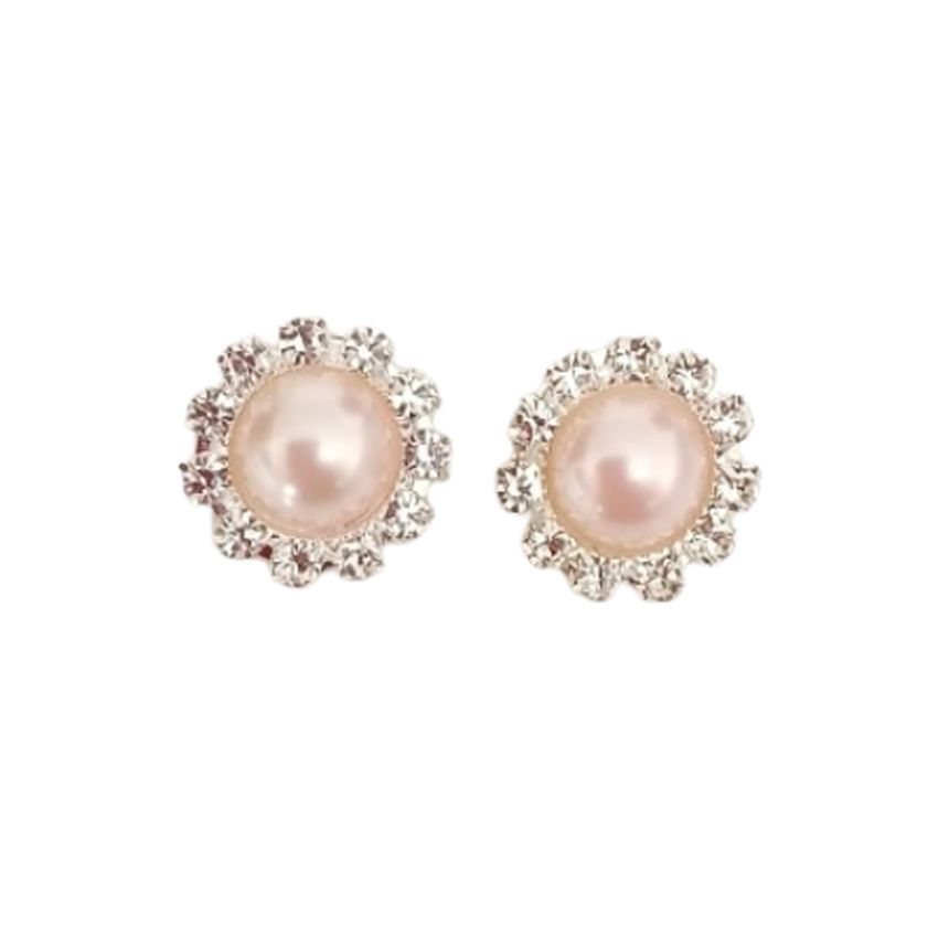 Pale Pink Flower Clip On Earrings