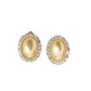 Pale Yellow Diamante Clip On Earrings 