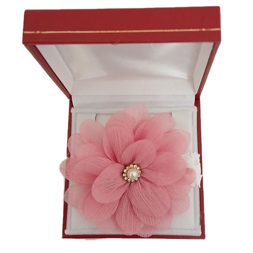 Pastel Pink Sparkly Flower Wrist Corsage