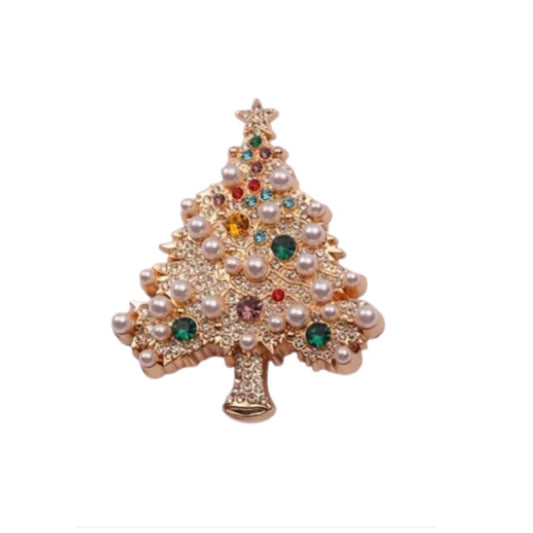 Pearl Set Christmas Tree Brooch