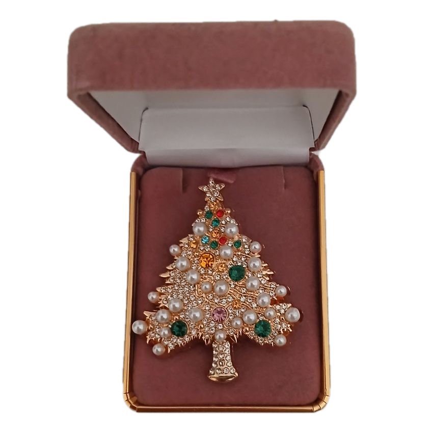 Pearl Set Christmas Tree Brooch(2)