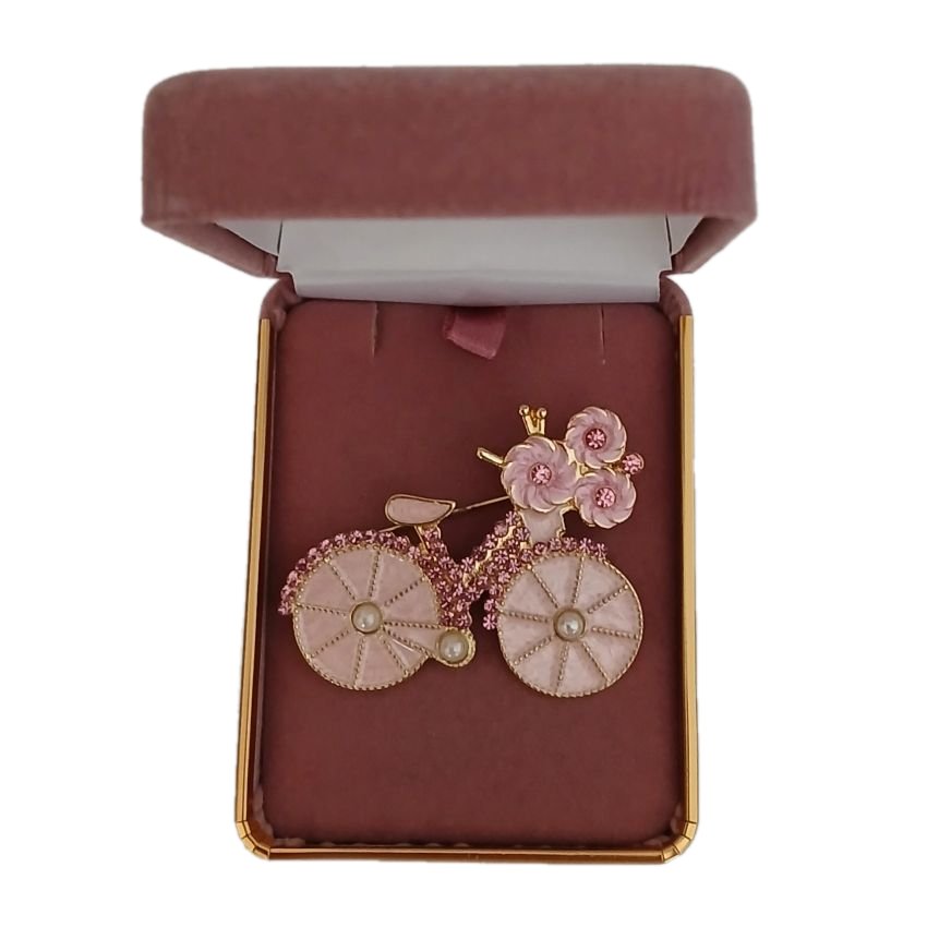 Pink Diamante Bicycle Brooch(2)