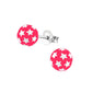 Pink With Stars Ball Stud Earrings