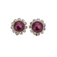 Plum With Diamante Edges Clip On Earrings