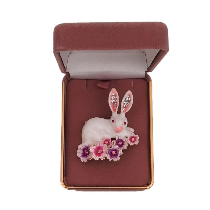 Pretty Bunny And Flower Ladies Brooch(2)