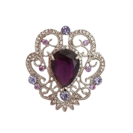 Purple And Lilac Diamante Brooch