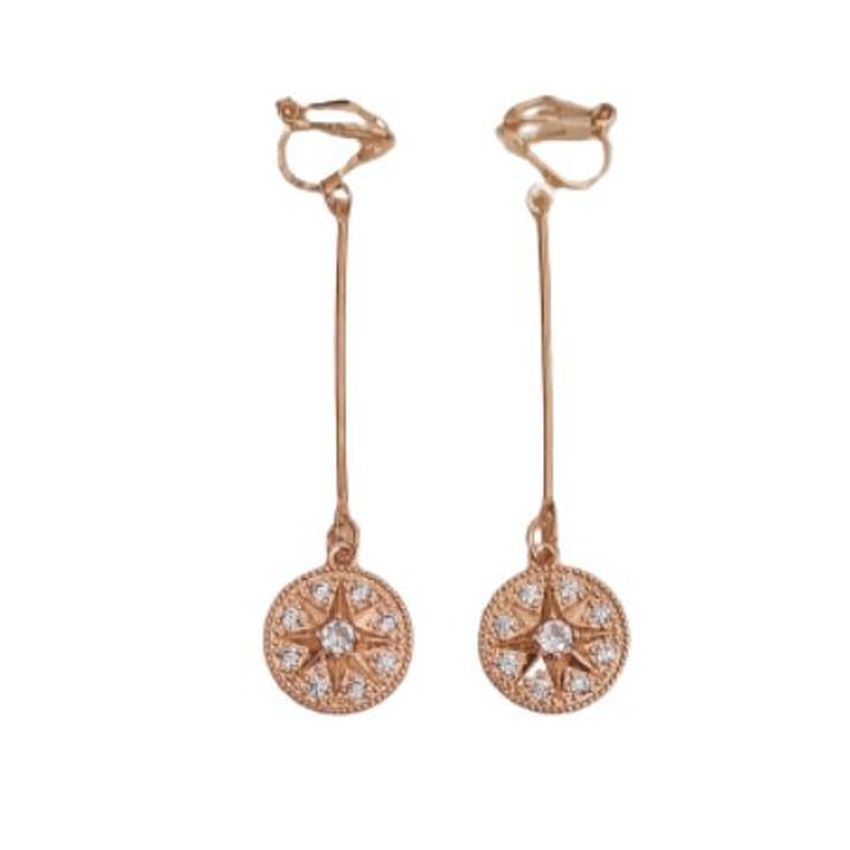 Rose Gold Swirl Clip On Earrings