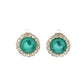 Round Teal Green Clip On Earrings