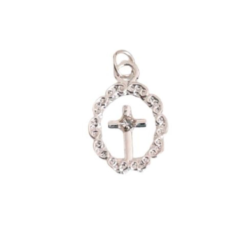 Scroll Edge Cross Pendant On A Sterling Silver Chain