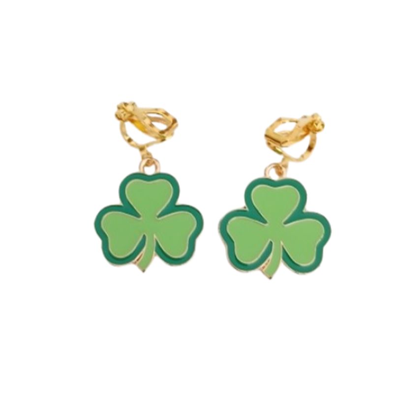 Shamrock Clip On Earrings