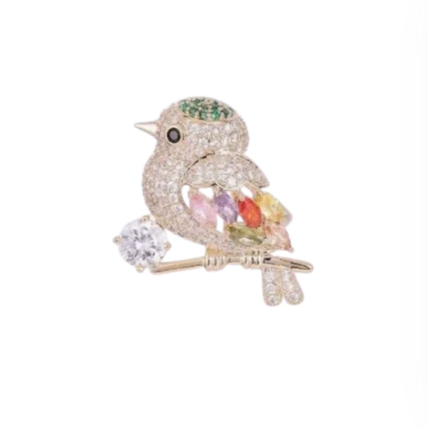 Small Diamante Bird Ladies Brooch