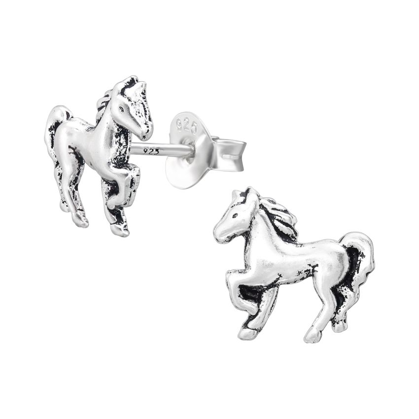 Small Horse Sterling Silver Earrings