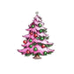 Small Pink Christmas Tree Brooch