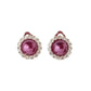 Small Plum With Diamante Edges Clip On Earrings