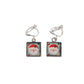 Small Square Santa Clip On Earrings