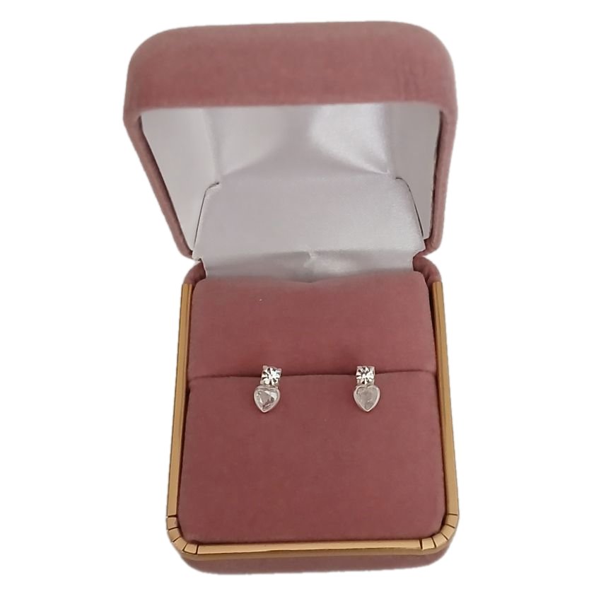 Small Sterling Silver Cubic Zirconia Earrings(2)