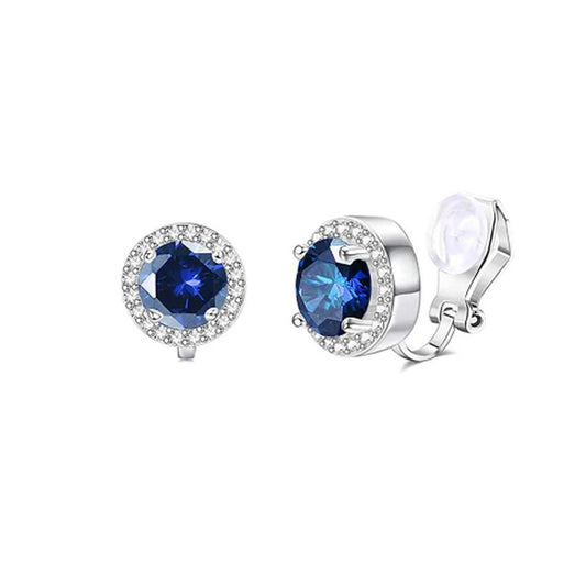 Sparkly Diamante Clip On Ladies Stud Earrings