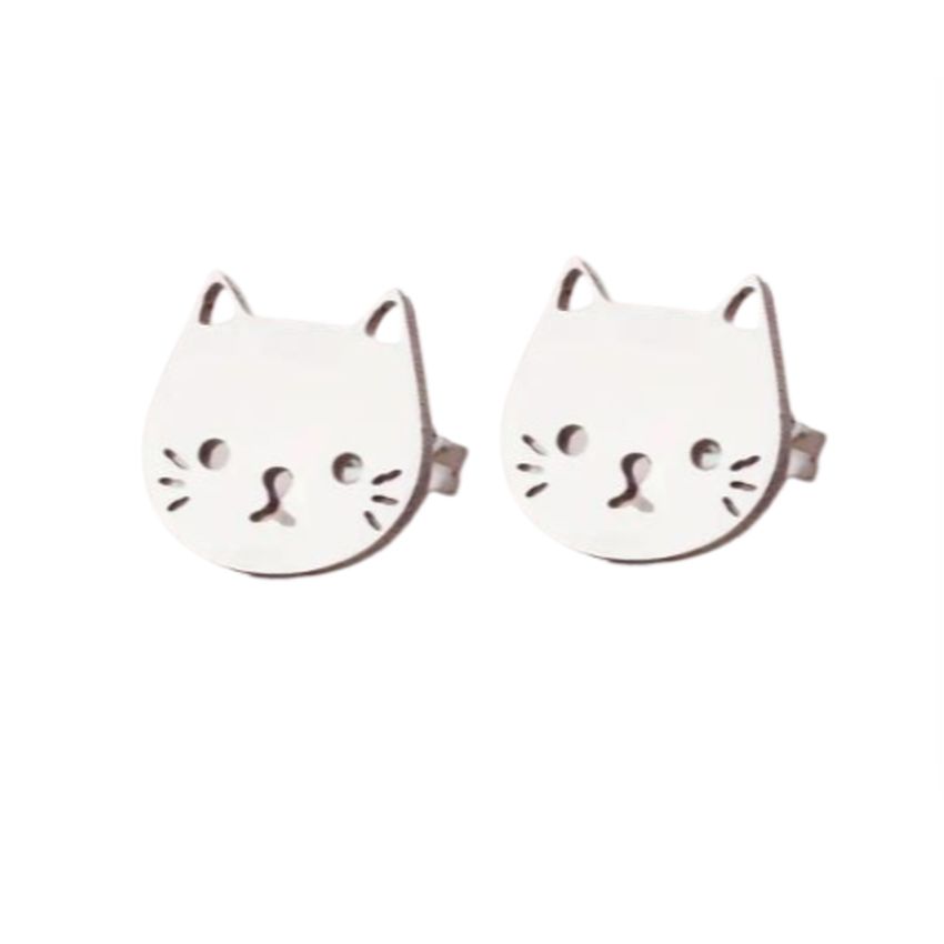 Stainless Steel Cat Earrings