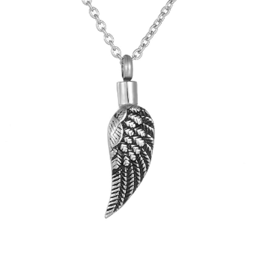 Stainless Steel Feather Cremation Ashes Locket