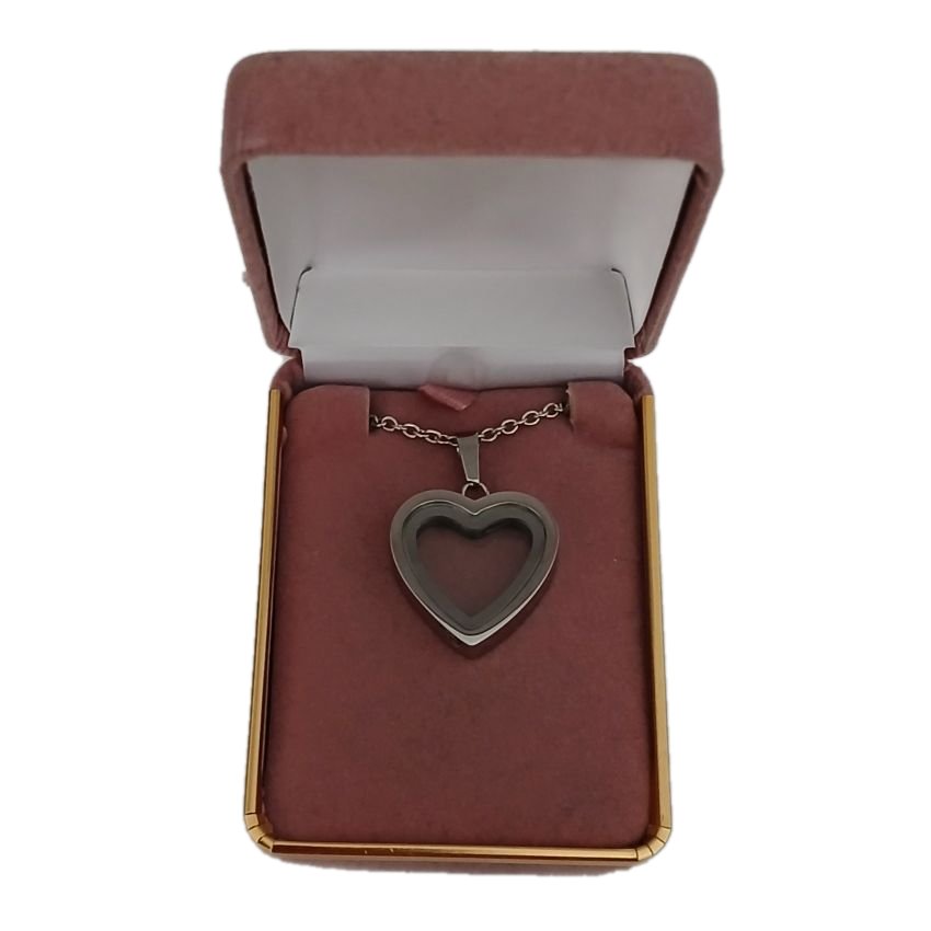 Stainless Steel Glass Heart Hair Locket(2)