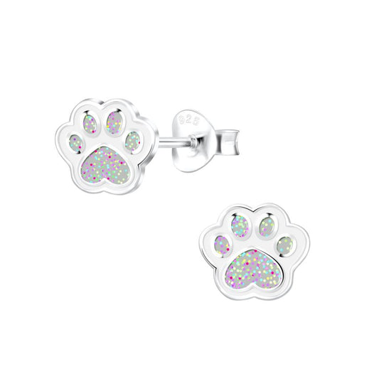 Sterling Silver Animal Paw Childrens Earrings