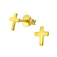 Sterling Silver Gold Communion Cross Earrings