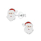 Sterling Silver Jolly Santa Earrings