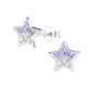 Sterling Silver Striped Star Earrings