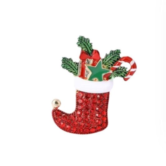 Stocking Christmas Ladies Brooch