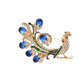 Stunning Tail Peacock Diamante Brooch