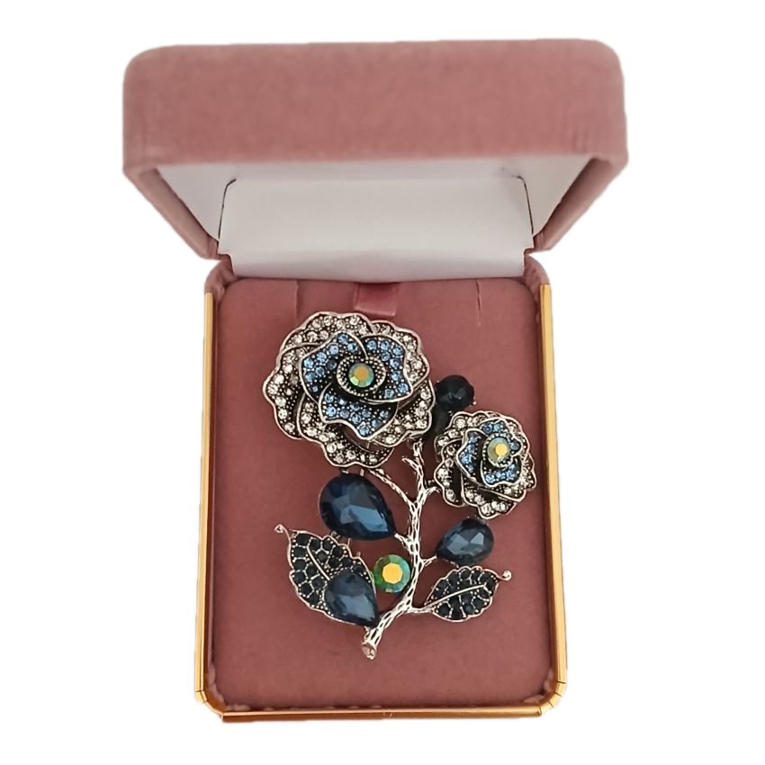 Stunning Two Flower Brooch in a Unique Floral Design()