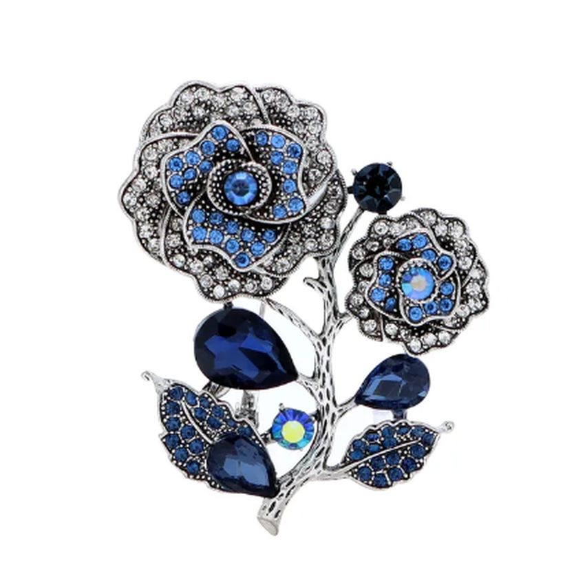 Stunning Two Flower Brooch in a Unique Floral Design