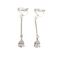 Teardrop Diamante And Silver Clip On Earrings