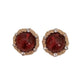 Very Large Red Crystal Clip On Earrings