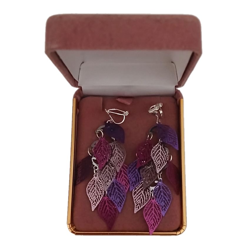 Violet Purple Clip On Ladies Earrings(2)