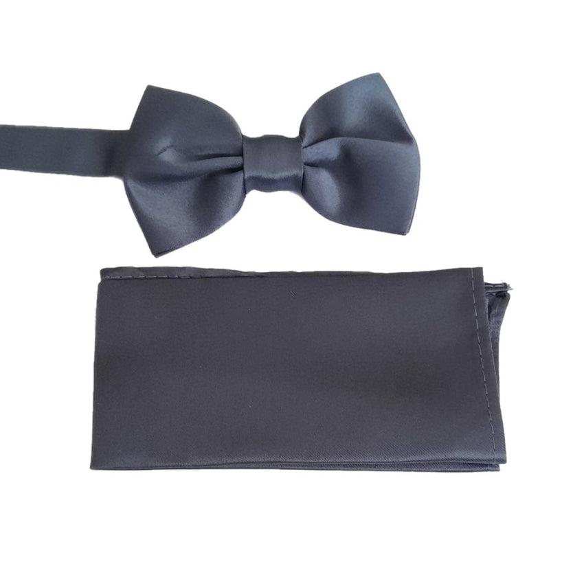 Boys Dark Grey Matching Bow Tie Set