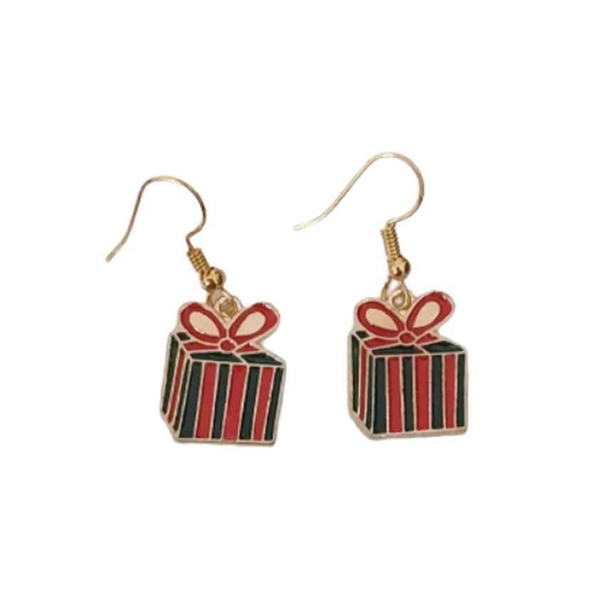 Christmas Present Dangly Earrings