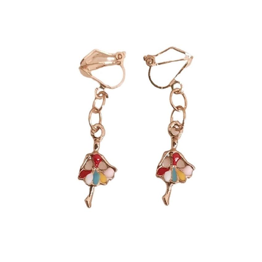 Coloured Dancer Clip On Earrings