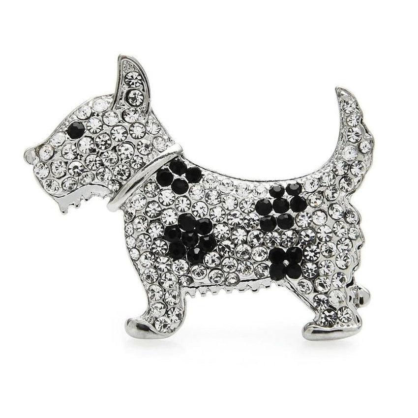 Crystal Dog Brooch