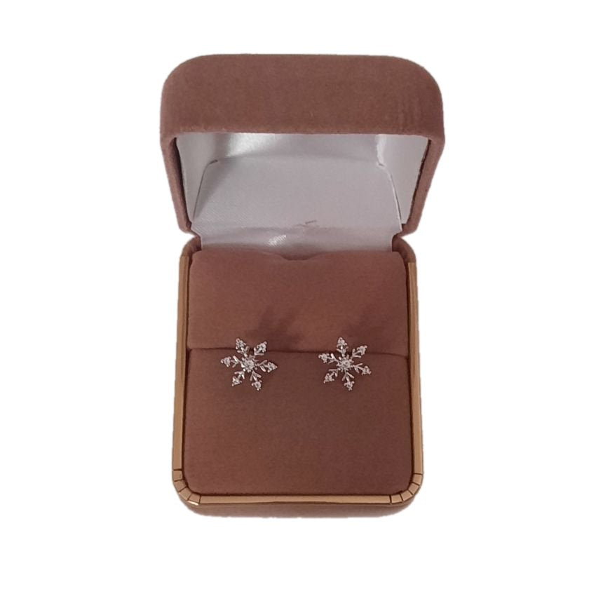 Cubic Zirconia Silver Snowflake Earrings(2)